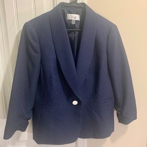Navy/White polka dot skirt and blazer